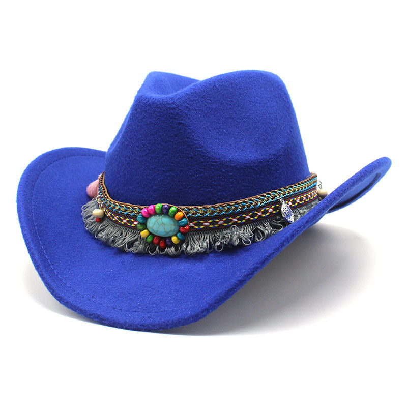 Wholesale Ethnic Style Woolen Western Denim Hats