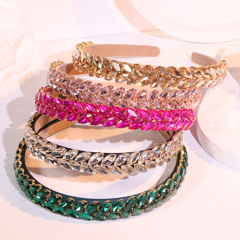 Wholesale Full Diamond Baroque Fabric Diamond Headband Wholesale
