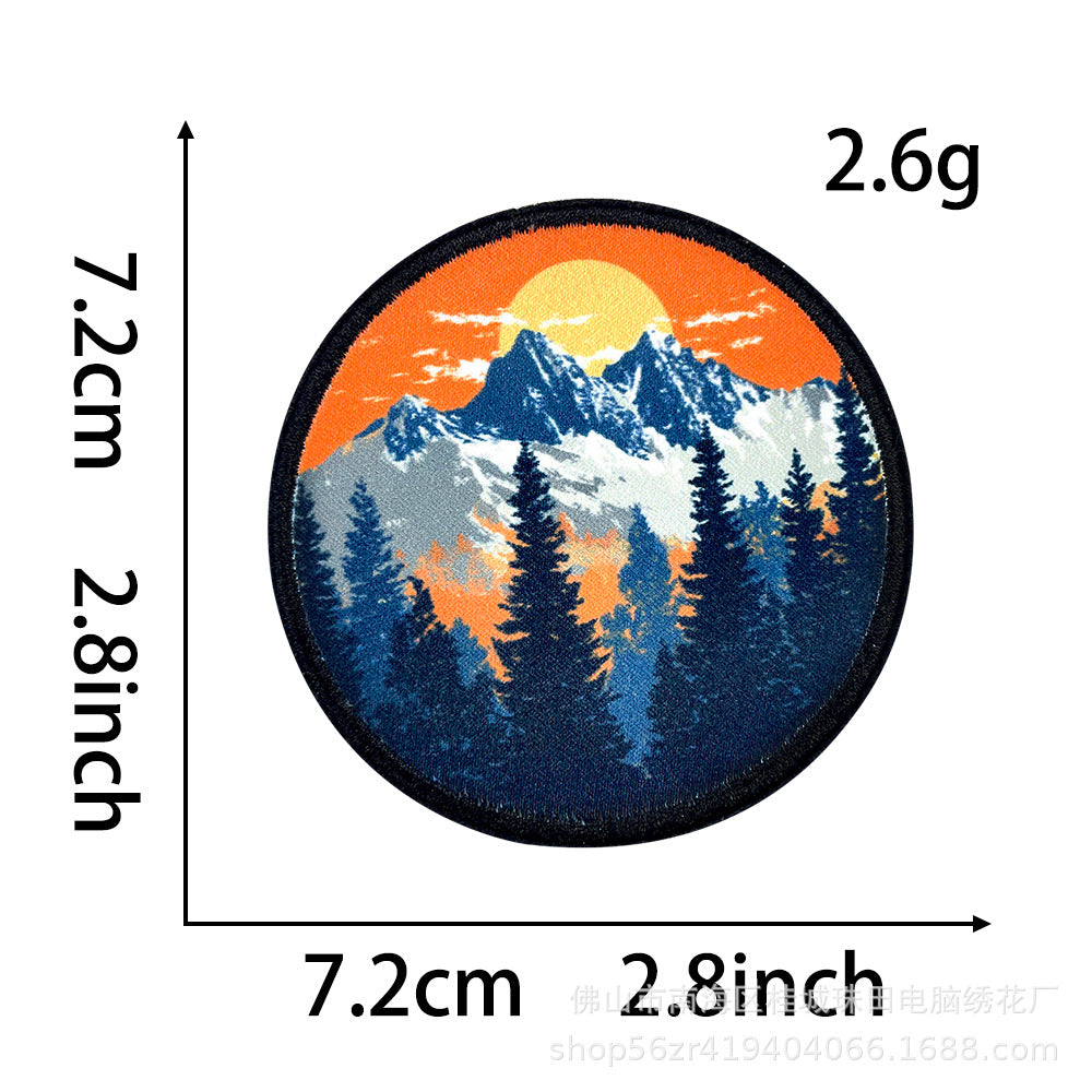 Wholesale Trendy Polyester Embroidered Patches Iron On Heat Transfer Applique For Outdoor Hiking Clothing DIY Accessory
