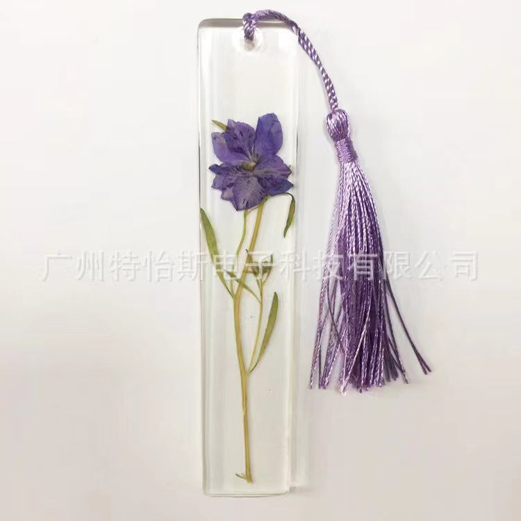 Wholesale Creative Real Flower Daisy Epoxy Transparent Tassel Dried Flower DIY Bookmark