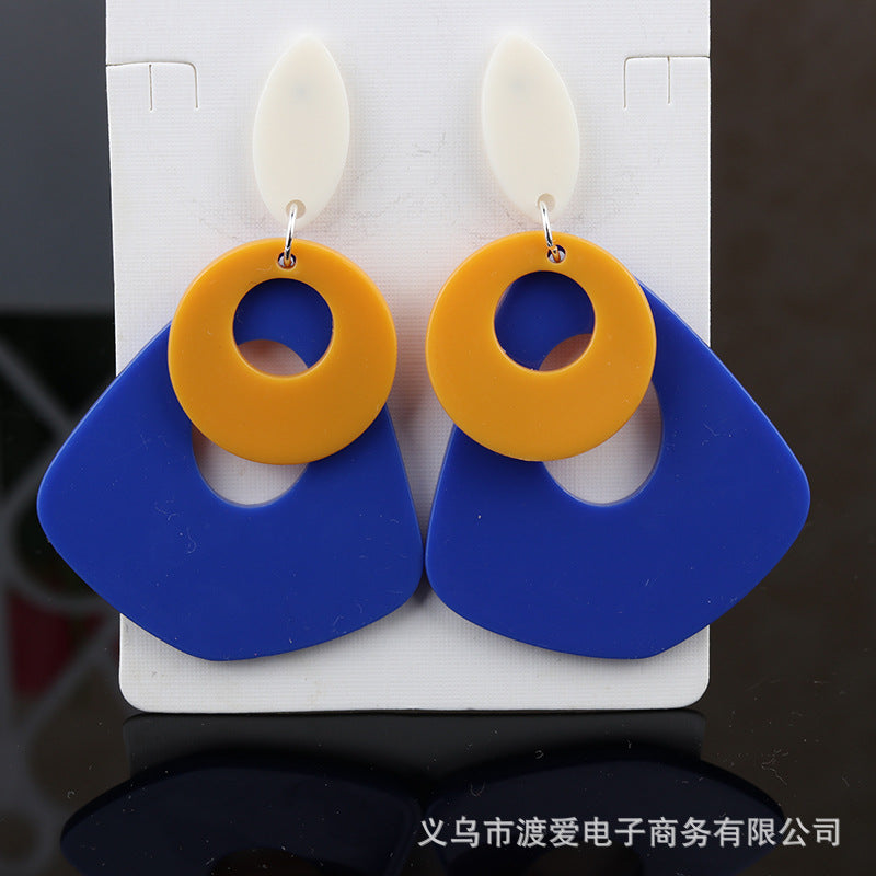 Wholesale Round hollow ing earrings acrylic earrings