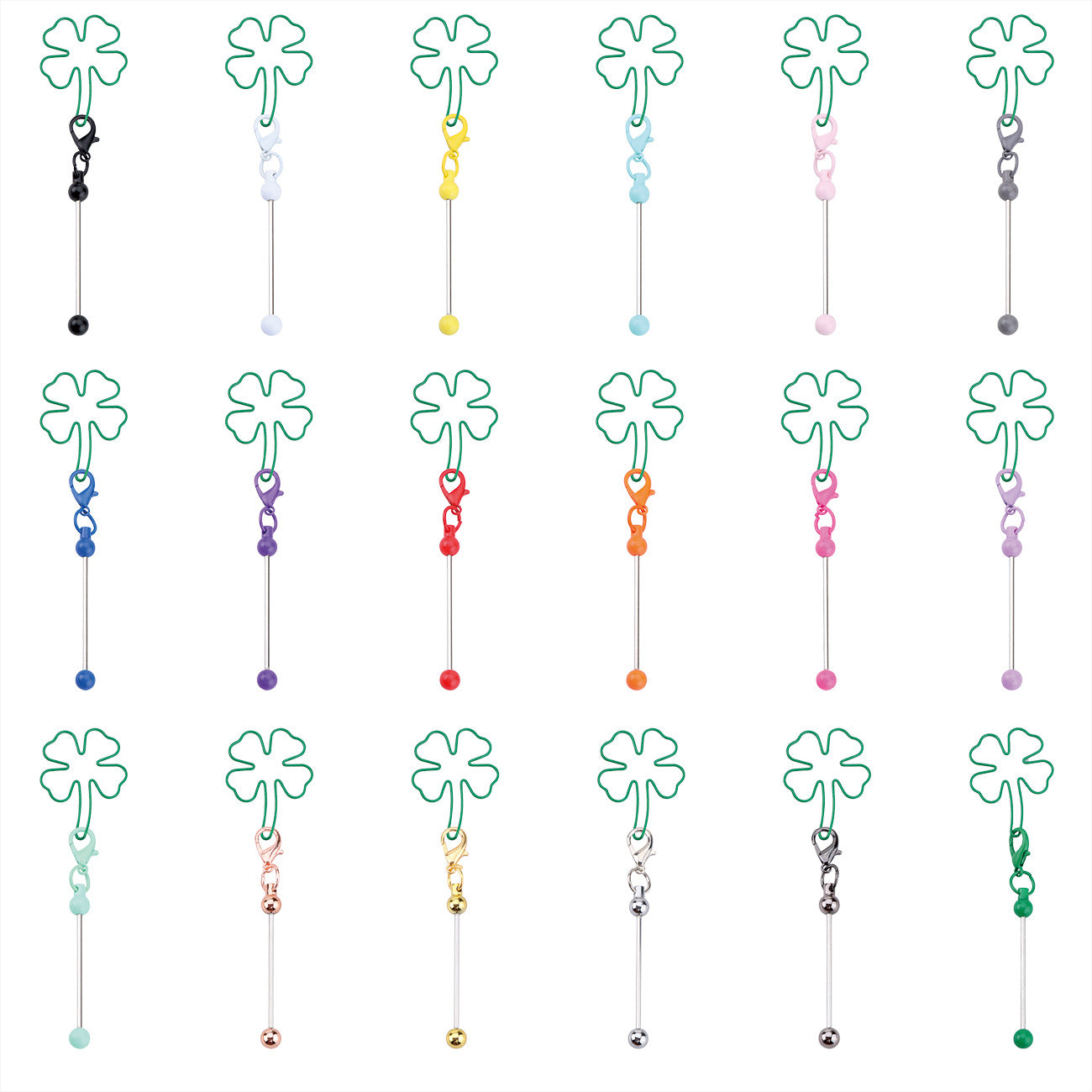 Wholesale Green grass DIY beaded keychain