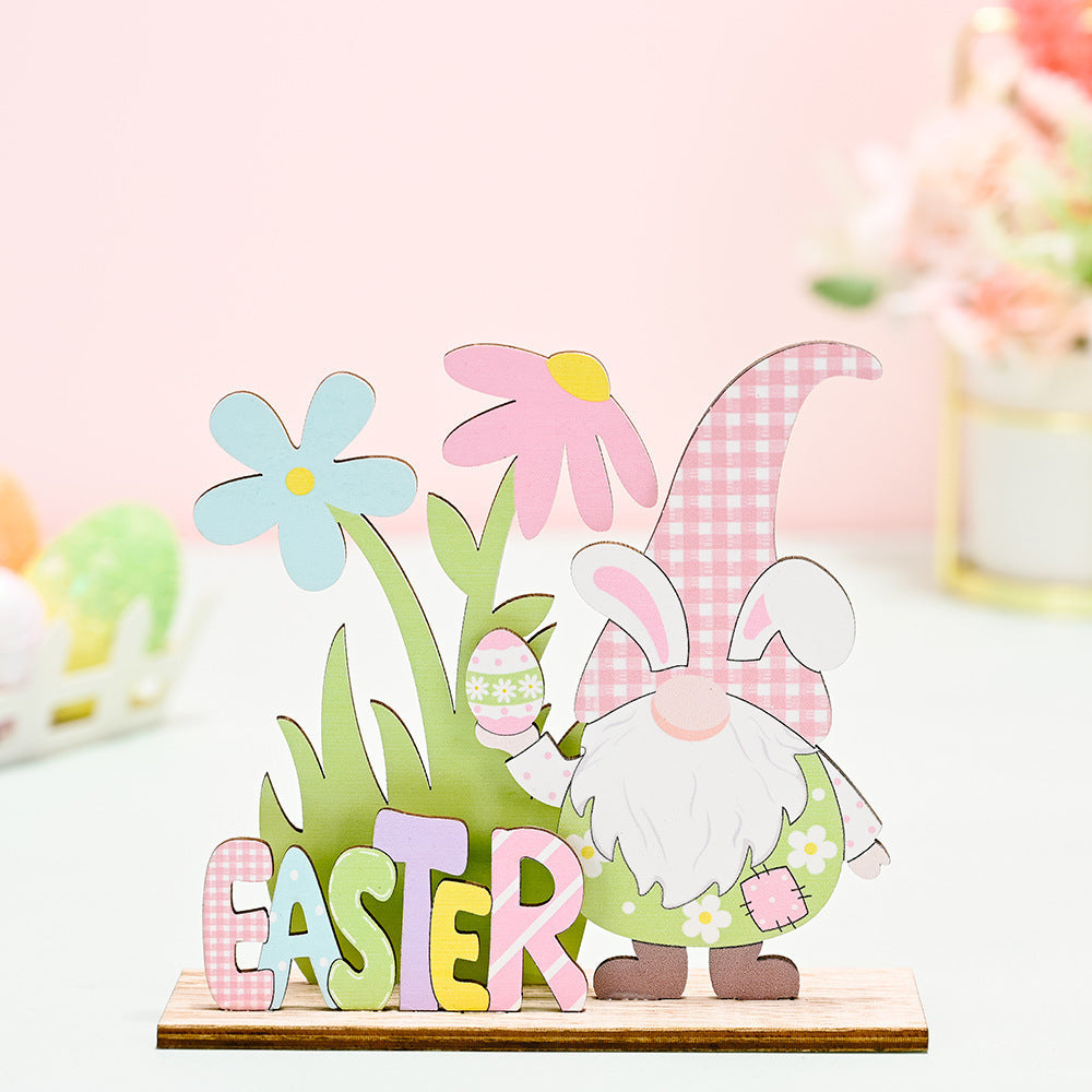 Wholesale  Easter Wooden Printed Ornaments Decoration