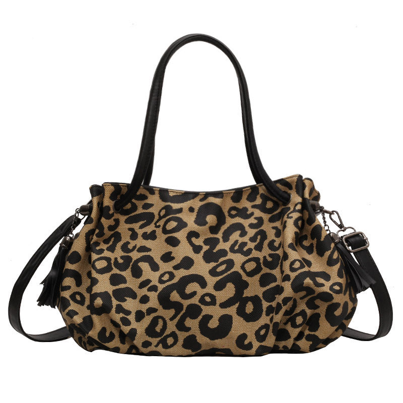 Wholesale Large Capacity Leopard Print Canvas Bag Tote Bag Handbag