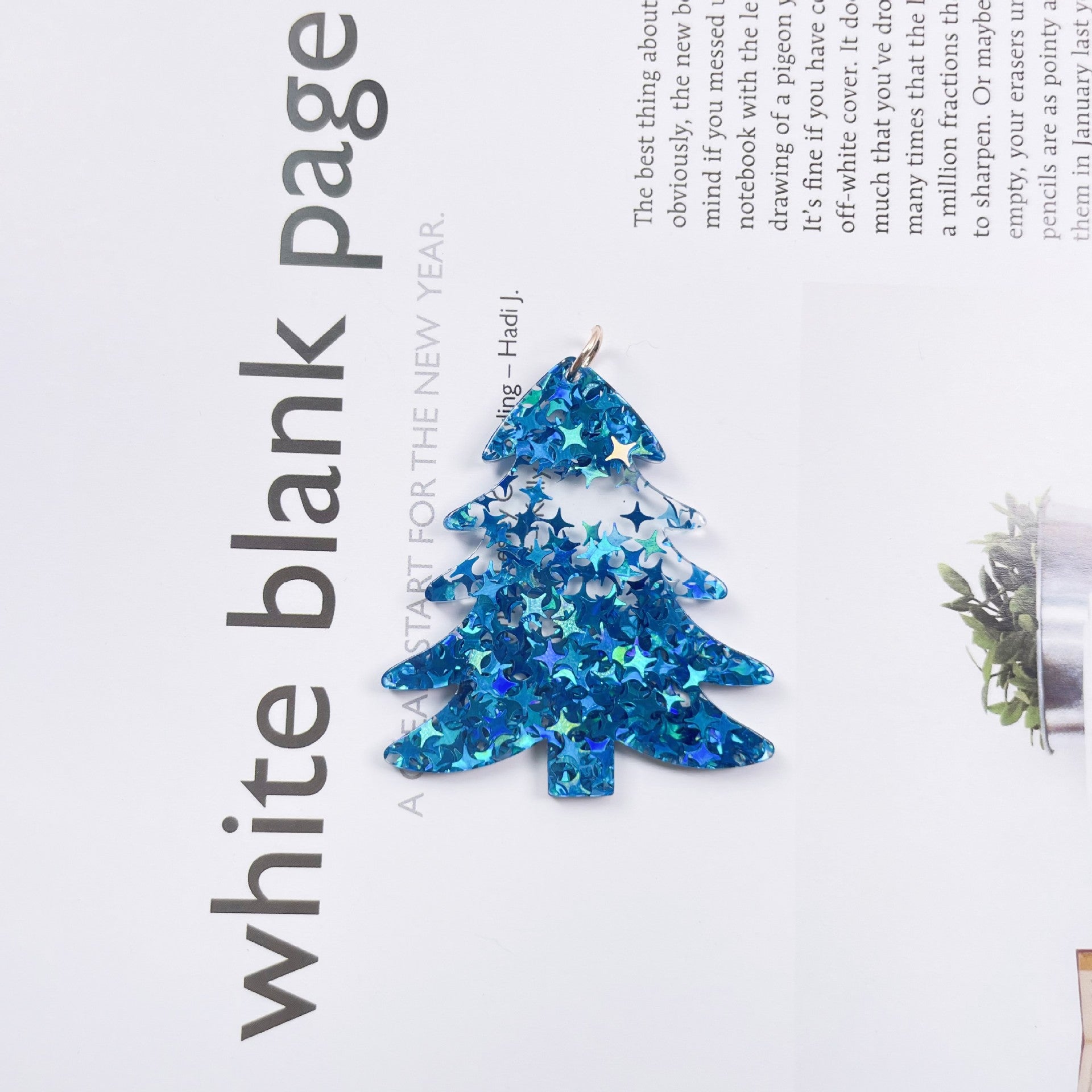 Wholesale New Acrylic Christmas Tree Cactus Snowflake DIY Earrings Pendant