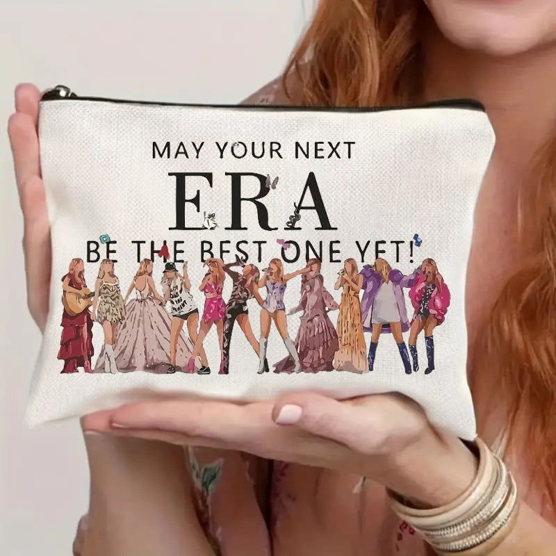 Wholesale Cotton and Linen Nurse Letter Print Storage Waterproof Linen Cosmetic Bag