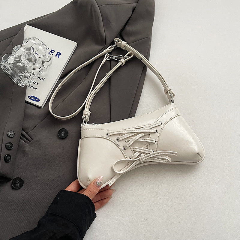 Wholesale Cross Strap Drawstring Shiny Pleated Bow Shoulder Bag