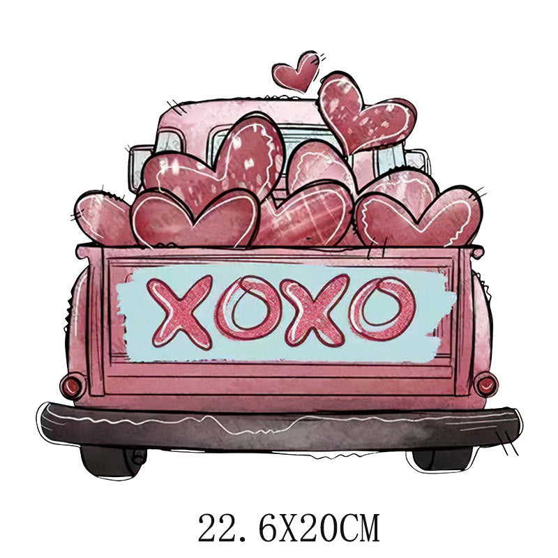 Wholesale Pink Valentine' s Day Pattern UV DTF Ready to Press Transfers Wrap