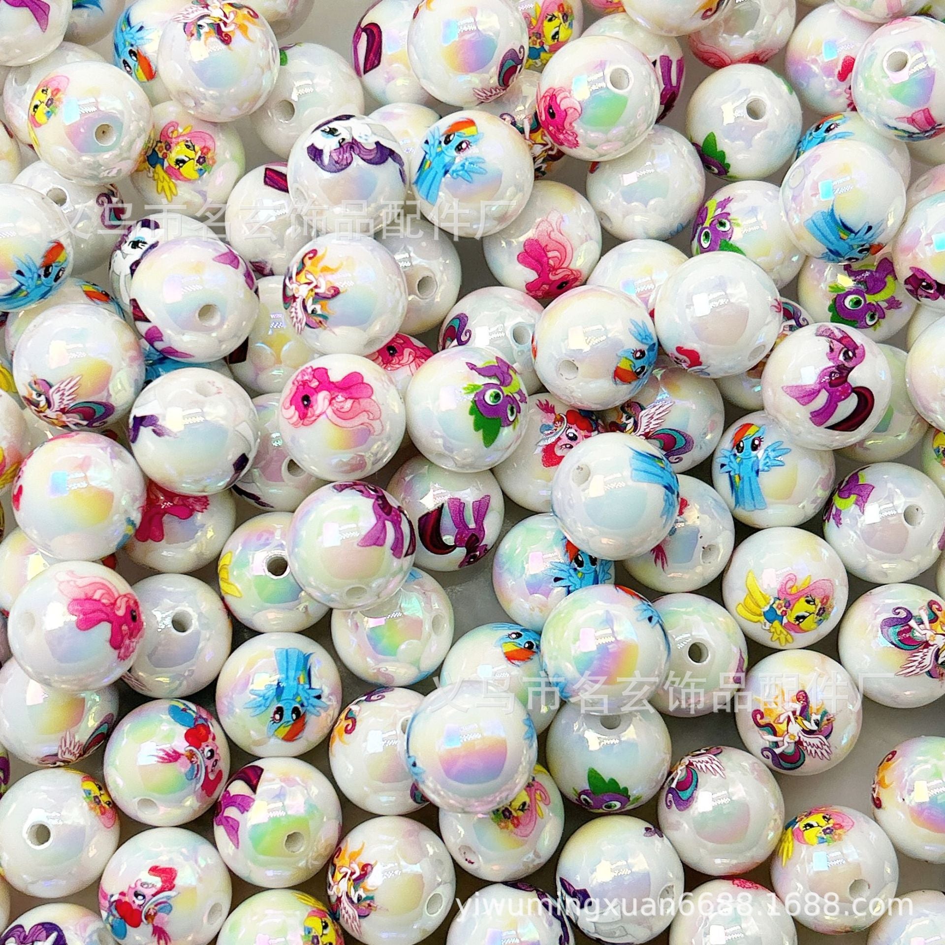 Wholesale  Random 200 pcs/pack   Printed Christmas beads  cartoon beads   Print Silicone Beads