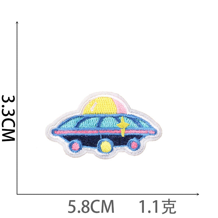 Wholesale Polyester Iron On Astronaut Embroidery Patches Space Rocket Planet Decorative Badges For Clothing Everyday Use