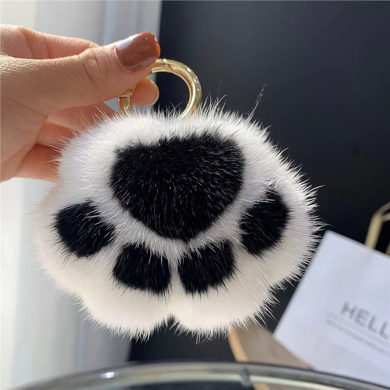 Wholesale 5pcs Paw Plush Pendant Cute Cat Keychain