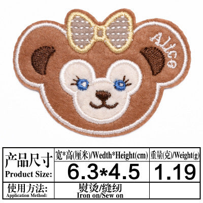 Wholesale Cartoon Animal Embroidered Patches Chic Cloth Applique For Jeans DIY Clothing Decorative Accent Gift Boutique Resale