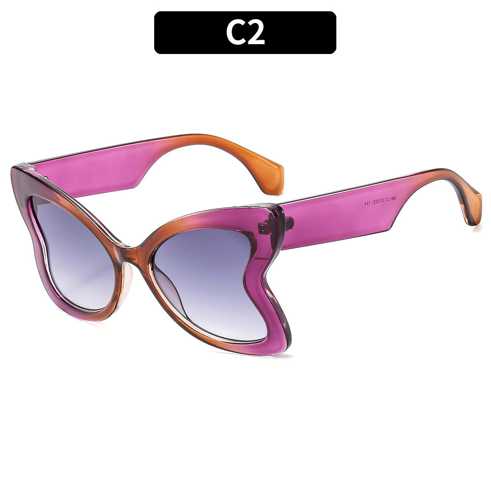Wholesale PC Retro Butterfly Large Frame Sunglasses