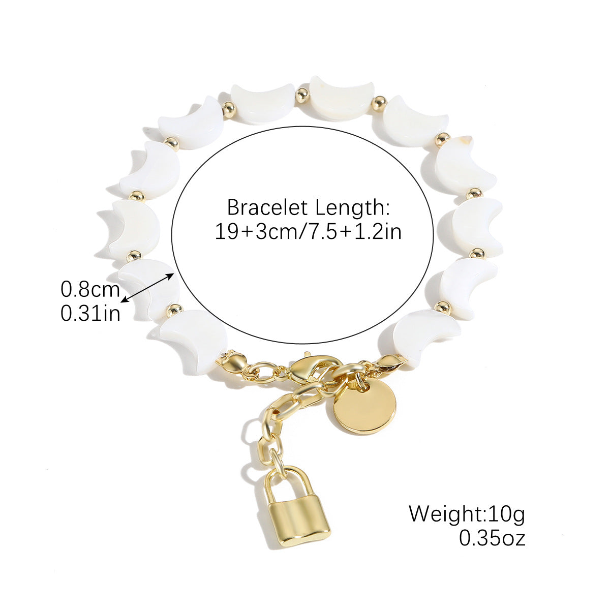 Wholesale Boho Style Pearl White Shell Starfish Pendant Bracelet