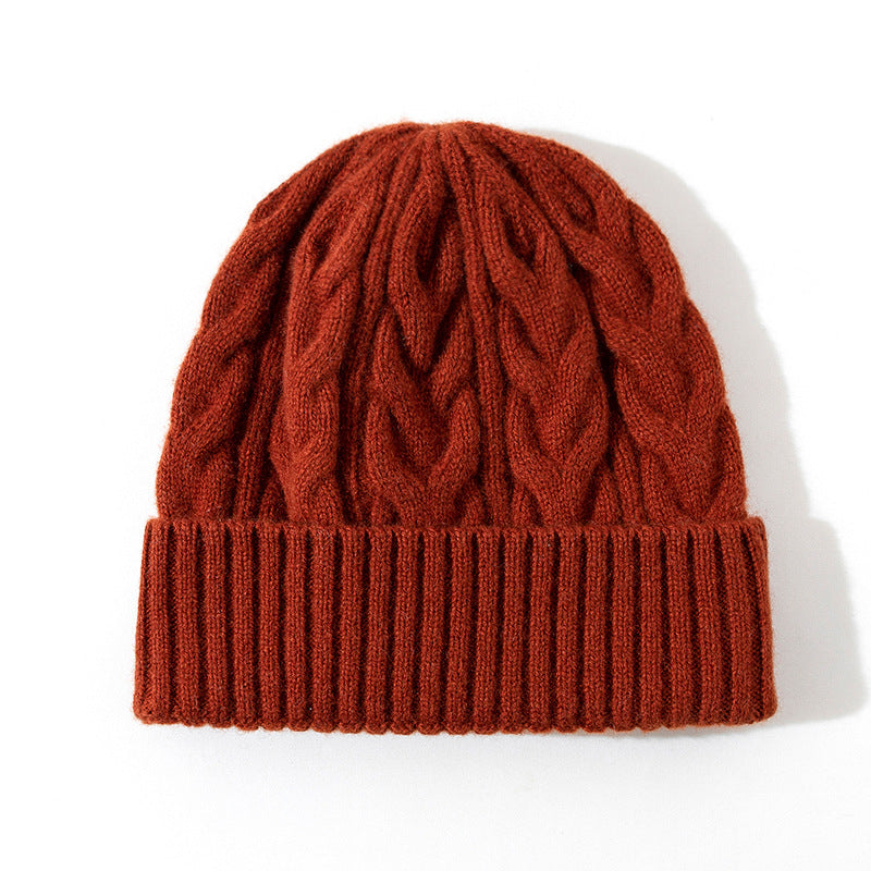 Wholesale Autumn and Winter Thick Warm Sheep Wool Beanie
