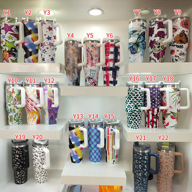 Wholesale Tumbler 40oz Large Capacity 304 Stainless Steel Cup with Printed Handle