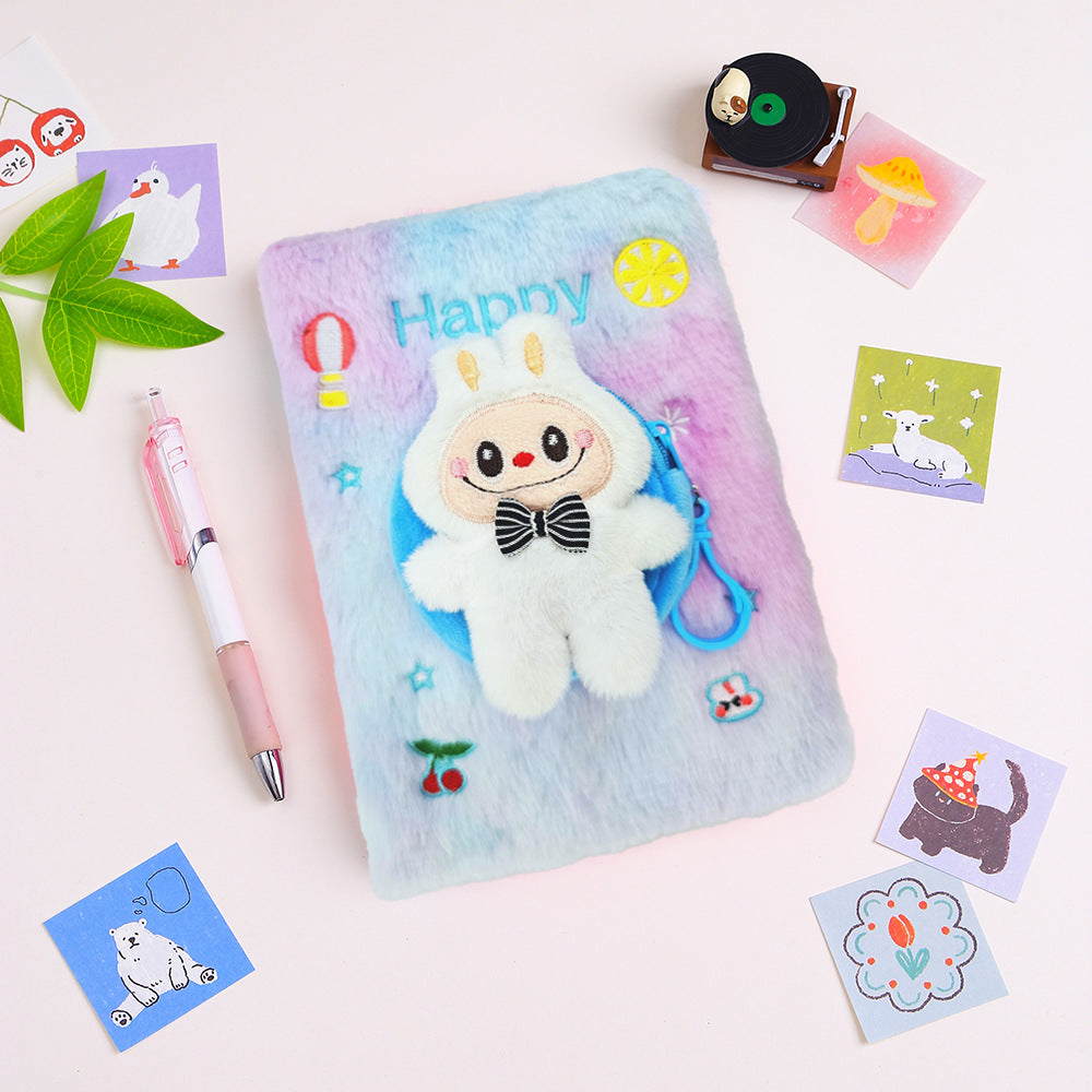 Wholesale Cartoon Bubu Plush Notebook Double Pinyin Notepad Children' s Cute Handbook