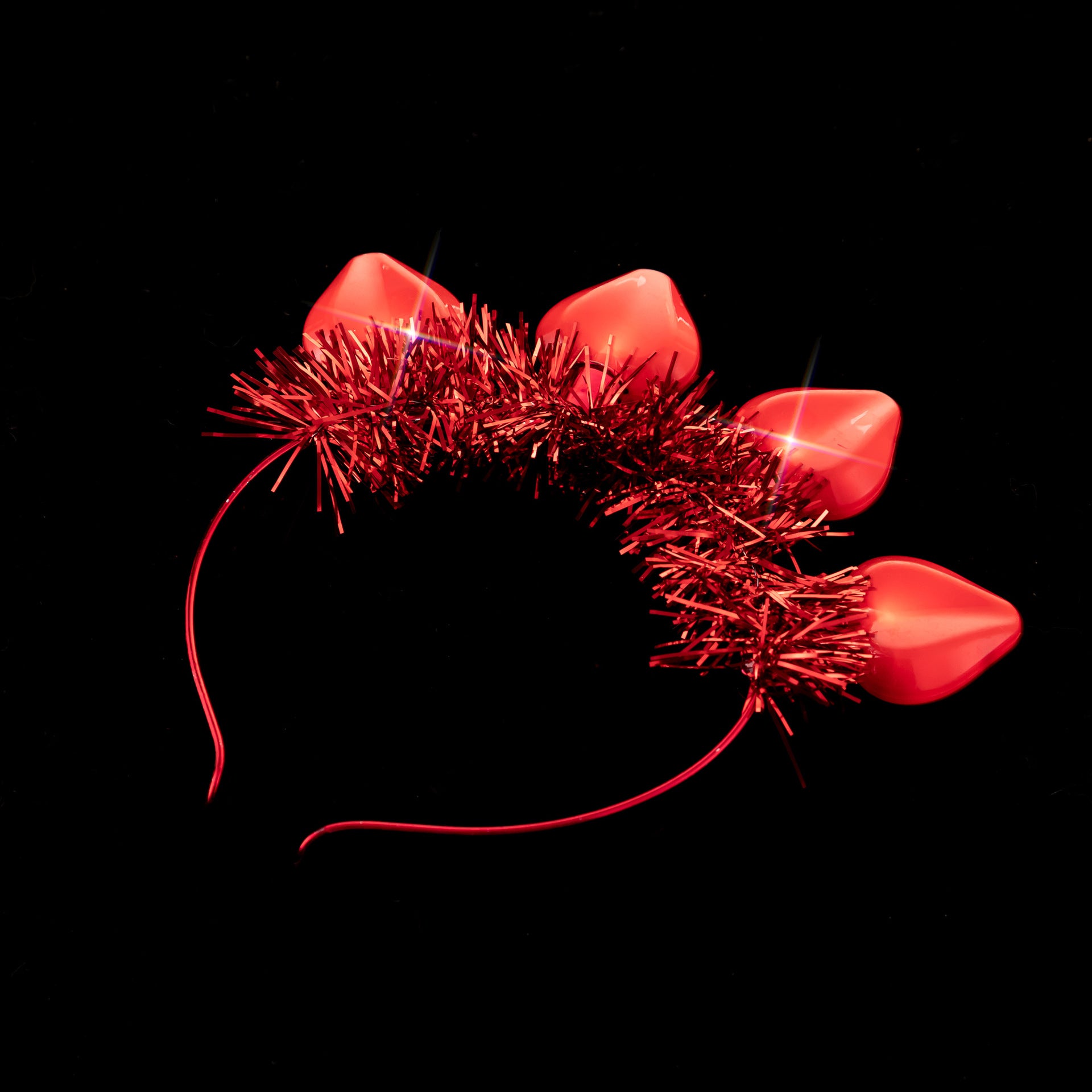 Wholesale Valentine's Day 6-function LED Lights, Peach Heart Plastic Hair Clips