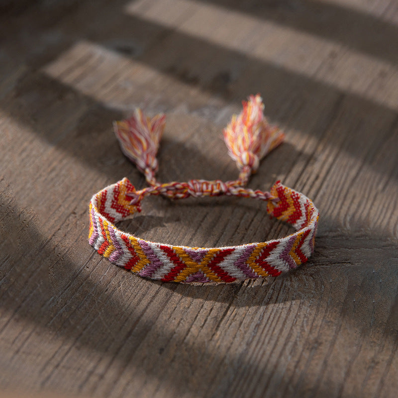 Wholesale Ethnic Style Retro Contrast Color Fabric Bracelet