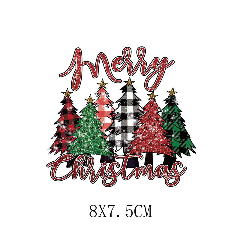 Wholesale Christmas tree letter heat transfer printing  UV DTF Ready to Press Transfers Wraps