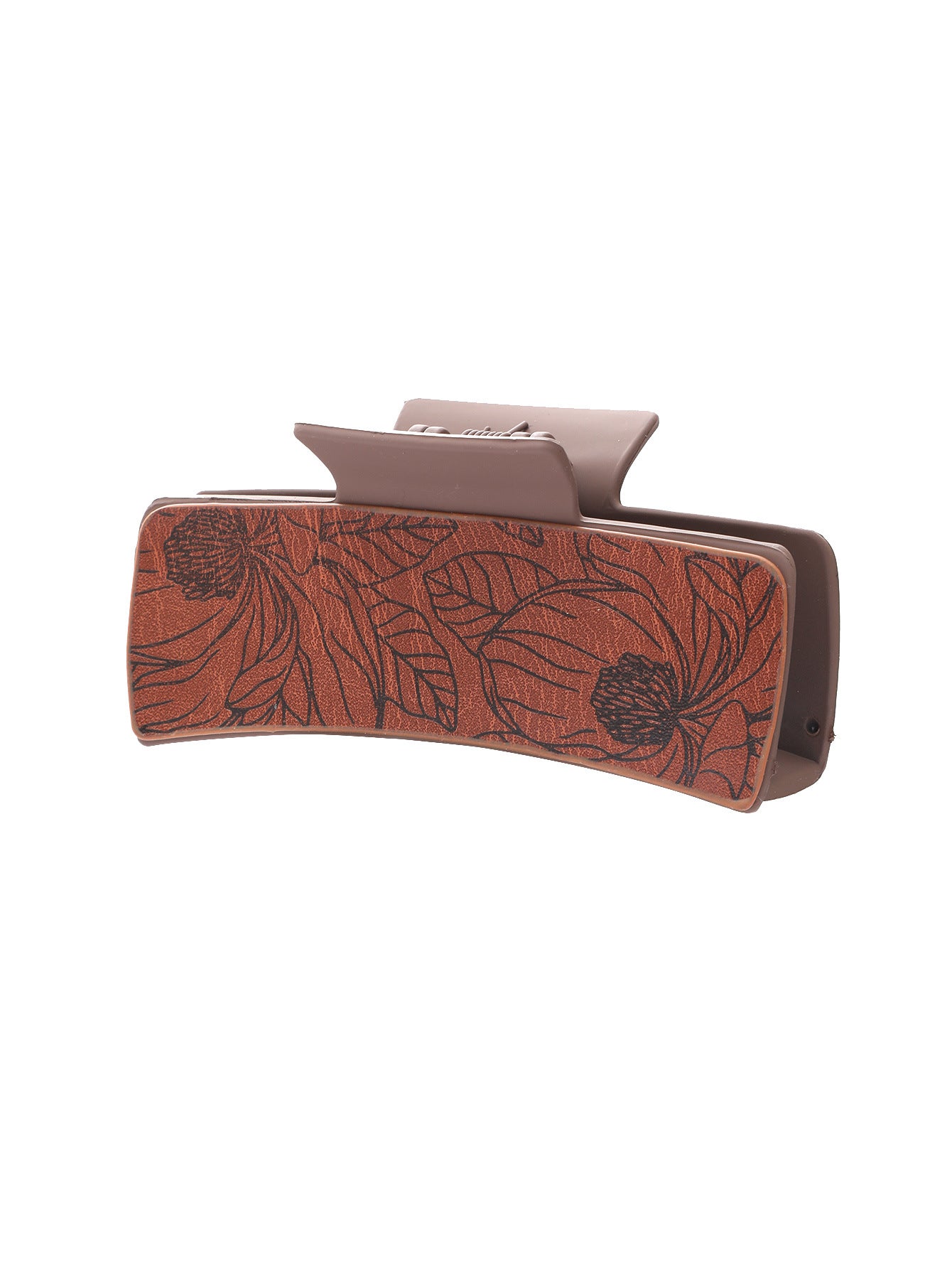Wholesale Western Retro PU Leather Shark Hair Clip With Sunflower Print Minimalist Women S Hair Accessory Everyday Styling And Boutique Resale