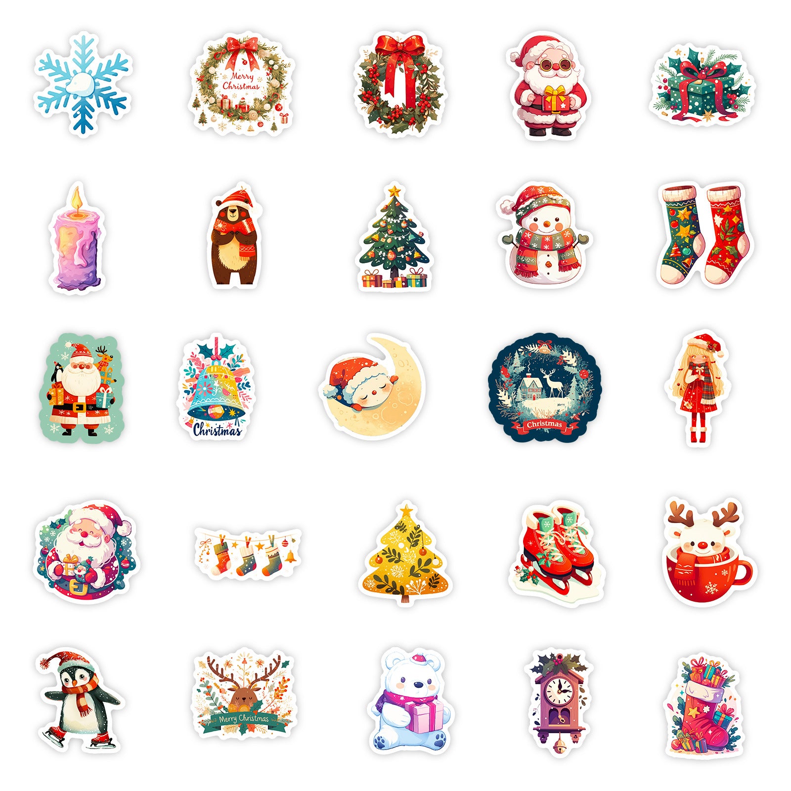 Wholesale Christmas Eve stickers 50pcs/sheets,  no duplication