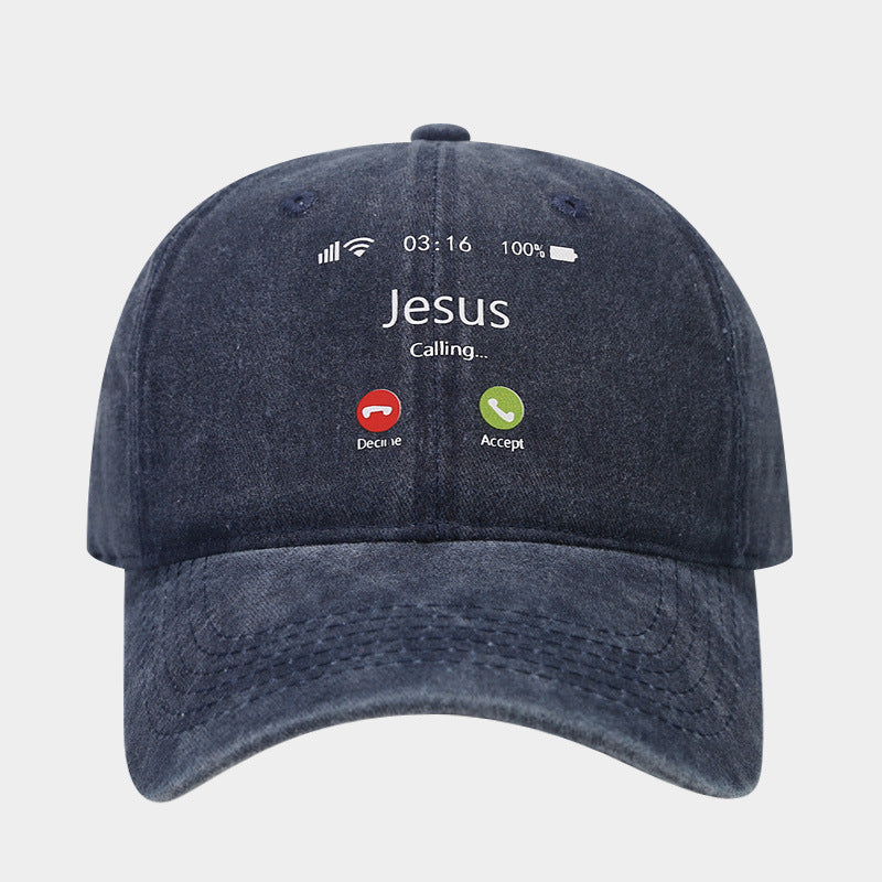 Wholesale Phone Answering Pattern Soft Top Cotton Baseball Cap