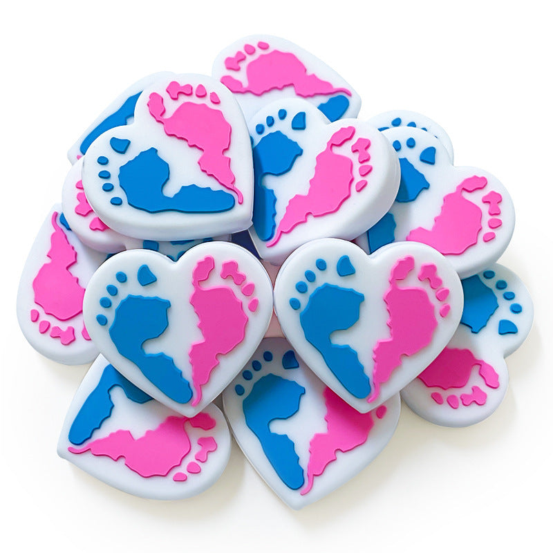 Wholesale 10pcs heart-shaped footprint focal beads