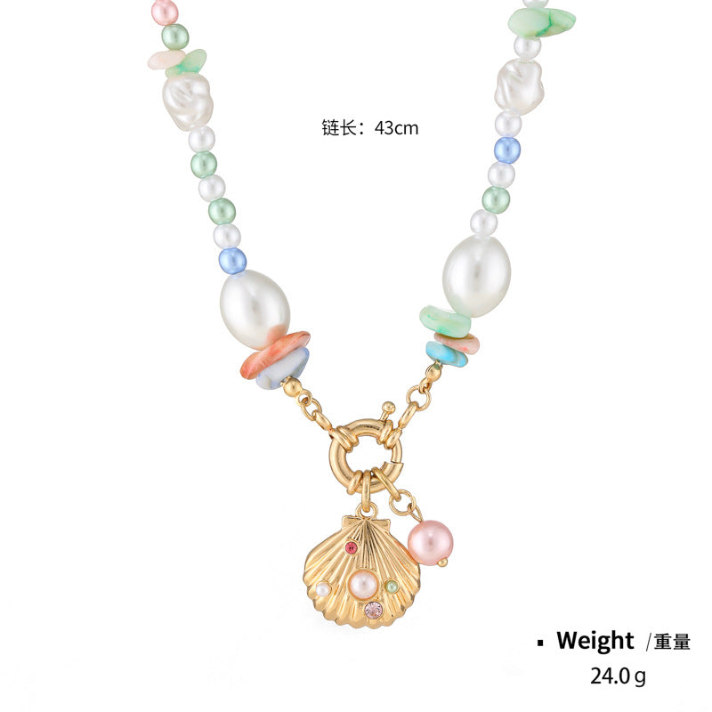 Wholesale Colorful Shell Pearl Necklace
