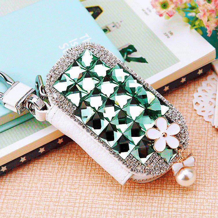 Wholesale Diamond Inlaid Leather Keychain Bags