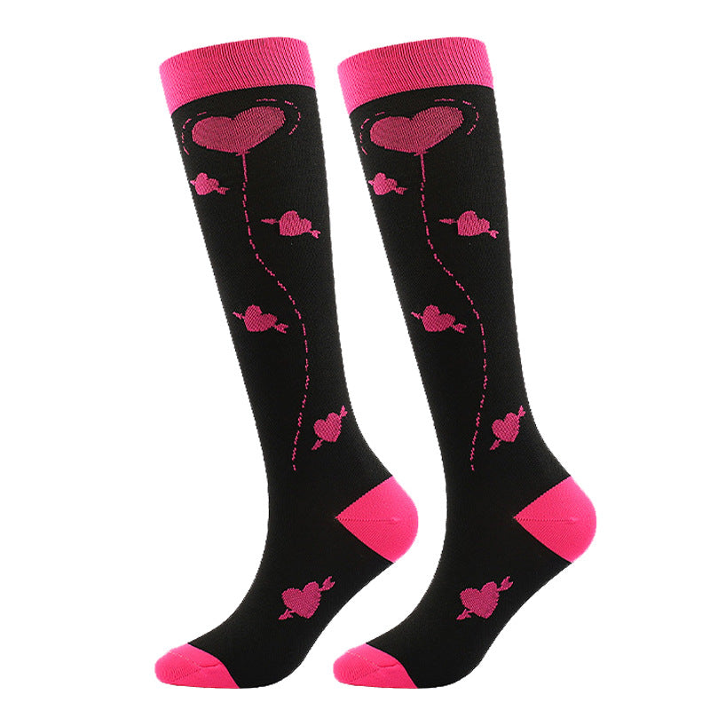 Wholesale Valentine's Day Compression Socks, Sports Slimming Legs, Medical Assisted Elastic Socks