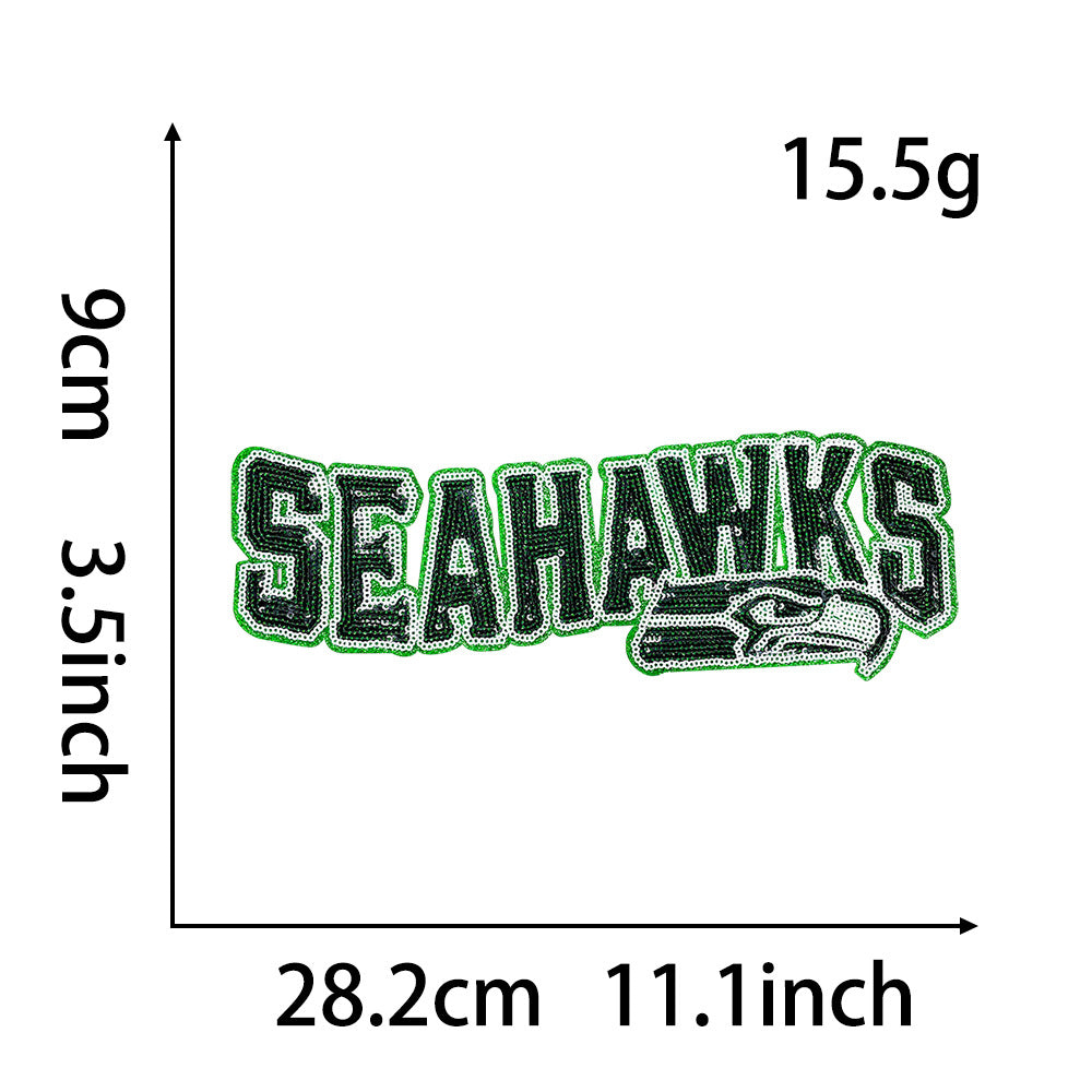 Wholesale Football Team Sequin Logo Patches Stylish Embroidered Applique For ets Boutique DIY Supply OLY Exclusive