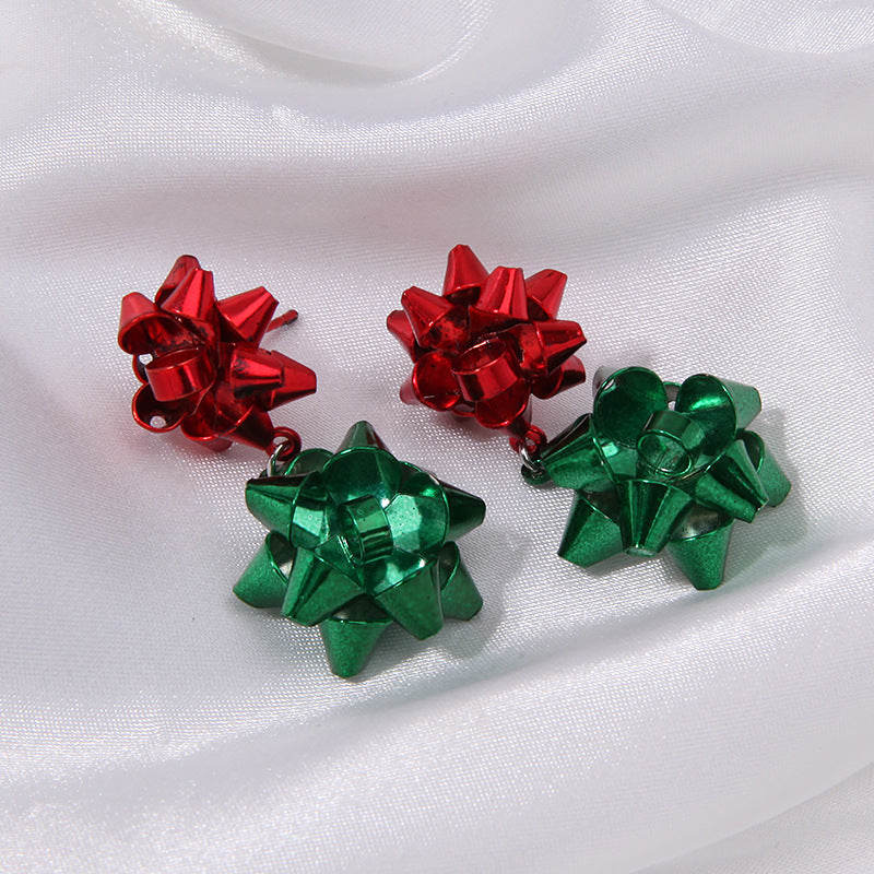 Wholesale Christmas Series Fashion Alloy Christmas Tree Old Man Bell Elk Candy Cane Earrings