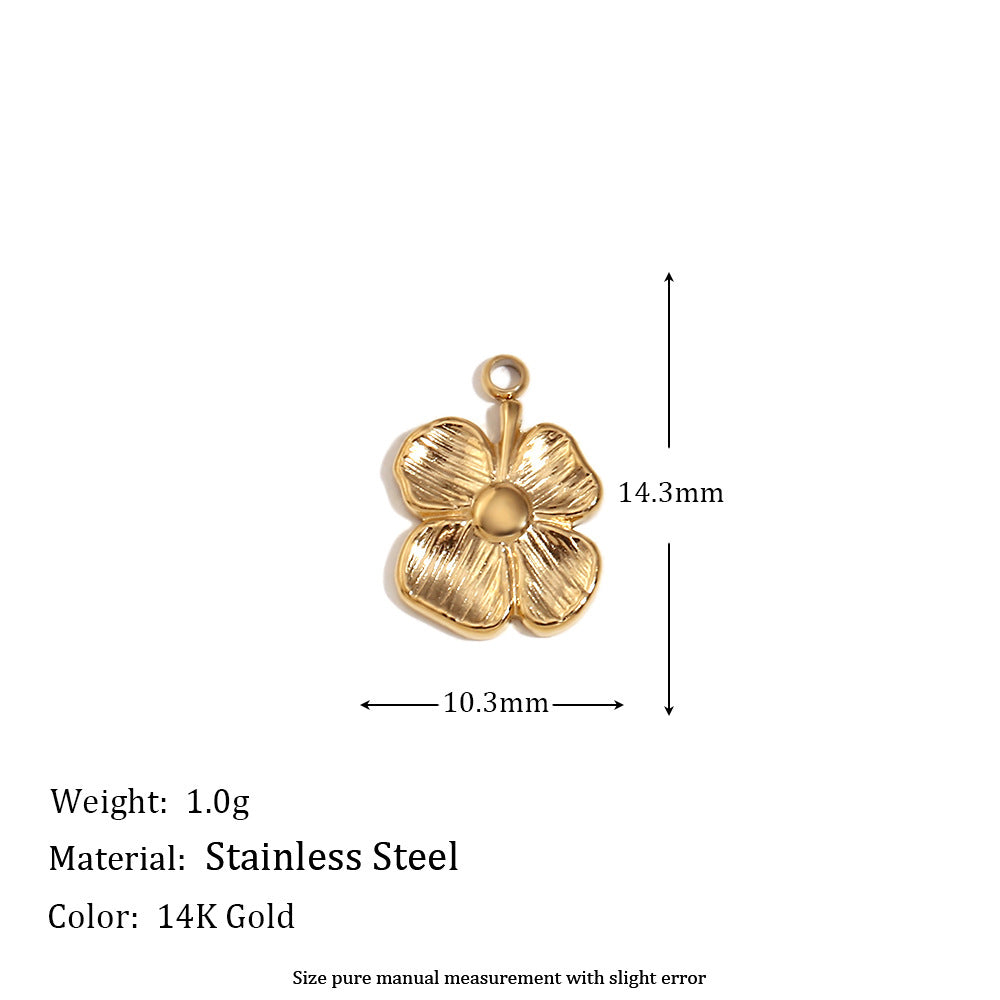 Wholesale Golden Ocean Flower Heart-Shaped Smiley Face Pendant