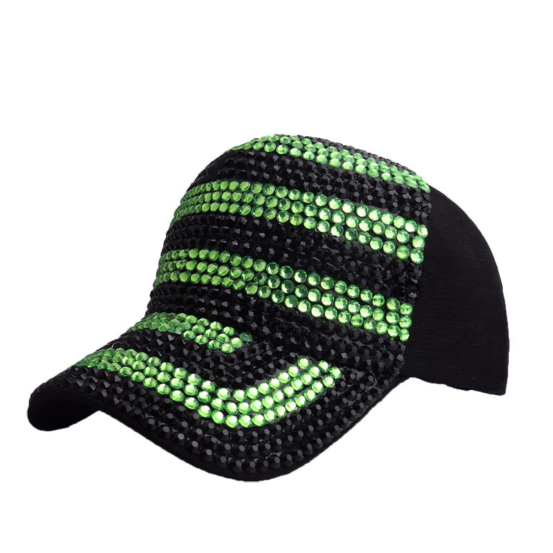 Wholesale Two-color Rhinestone Full Diamond Baseball Cap