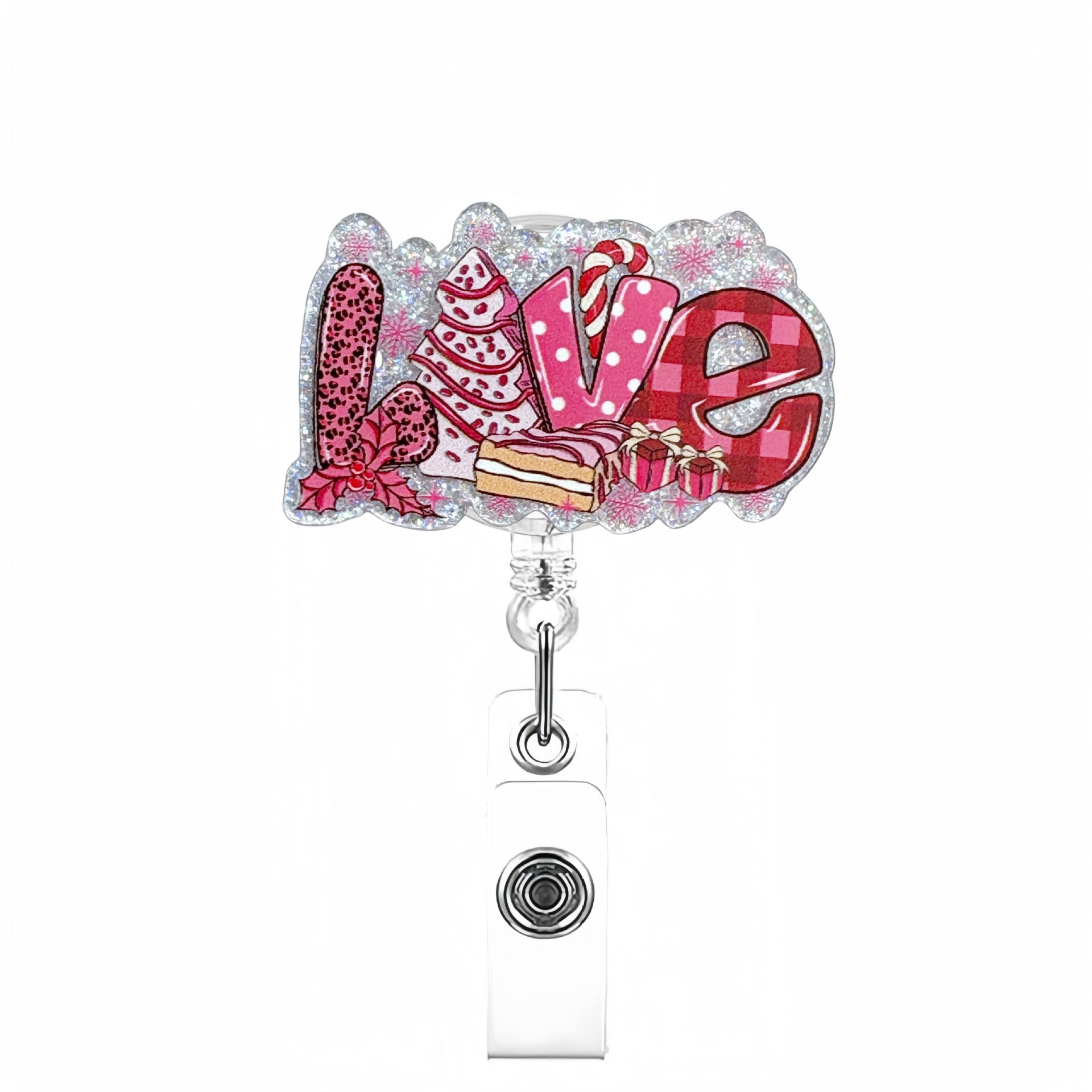 Wholesale Valentine' s Day Acrylic Telescopic Badge Reels