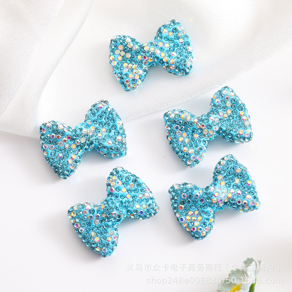 Wholesale 20pcs Gypsophila Clay Straight Hole Bow 29* 21 Bow Tie  Beaded