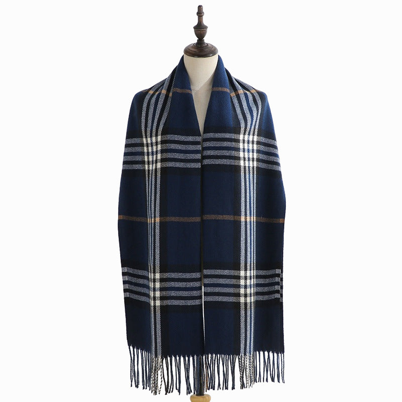Wholesale Autumn and Winter Warm Imitation Cashmere Mid-length Plaid Scarf