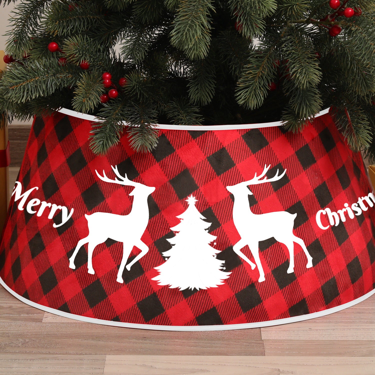 Wholesale Fabric Christmas Tree Skirt Base decoration Props