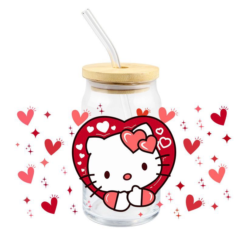 Wholesale 5pcs Cartoon Cute Cat 16oz Cup UV DTF Wraps OLY Exclusive