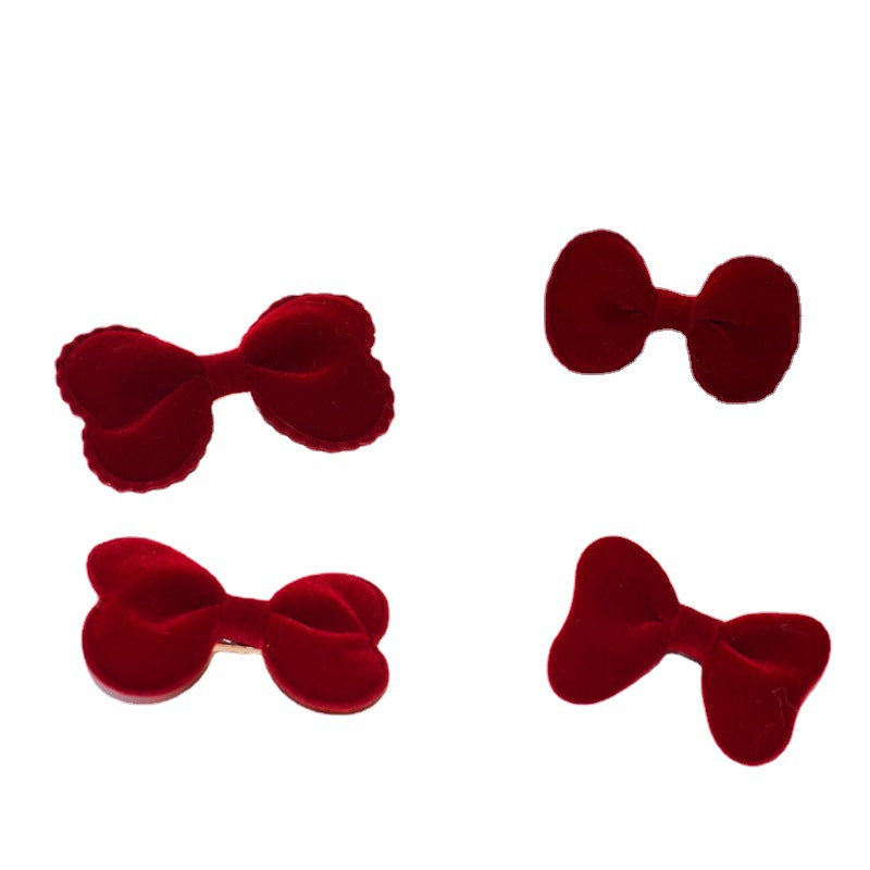 Wholesale Christmas Red Velvet Bow Hoops