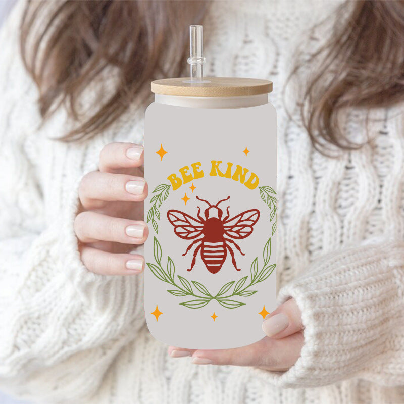 Wholesale Sunflower blossom Uv Transfer Sticker Glass Cup 16oz Cup UV DTF Wraps