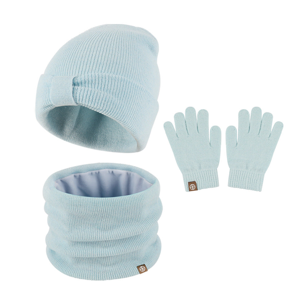 Wholesale Children's Hat Bow Baby Hat Scarf Gloves Set
