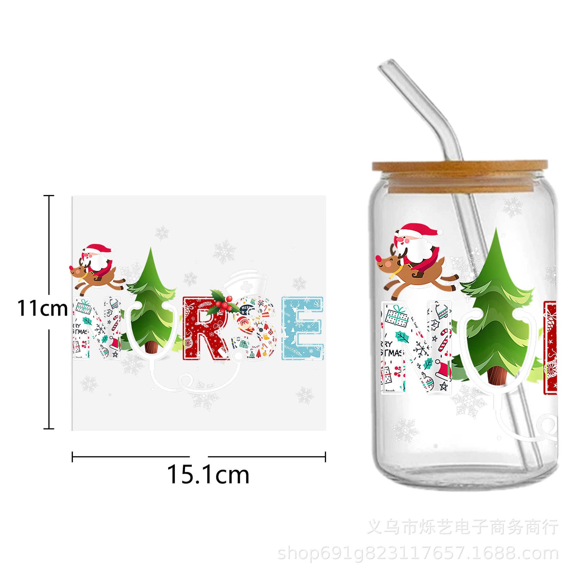 Wholesale Christmas series  Olaf  16oz Cup UV DTF Wraps