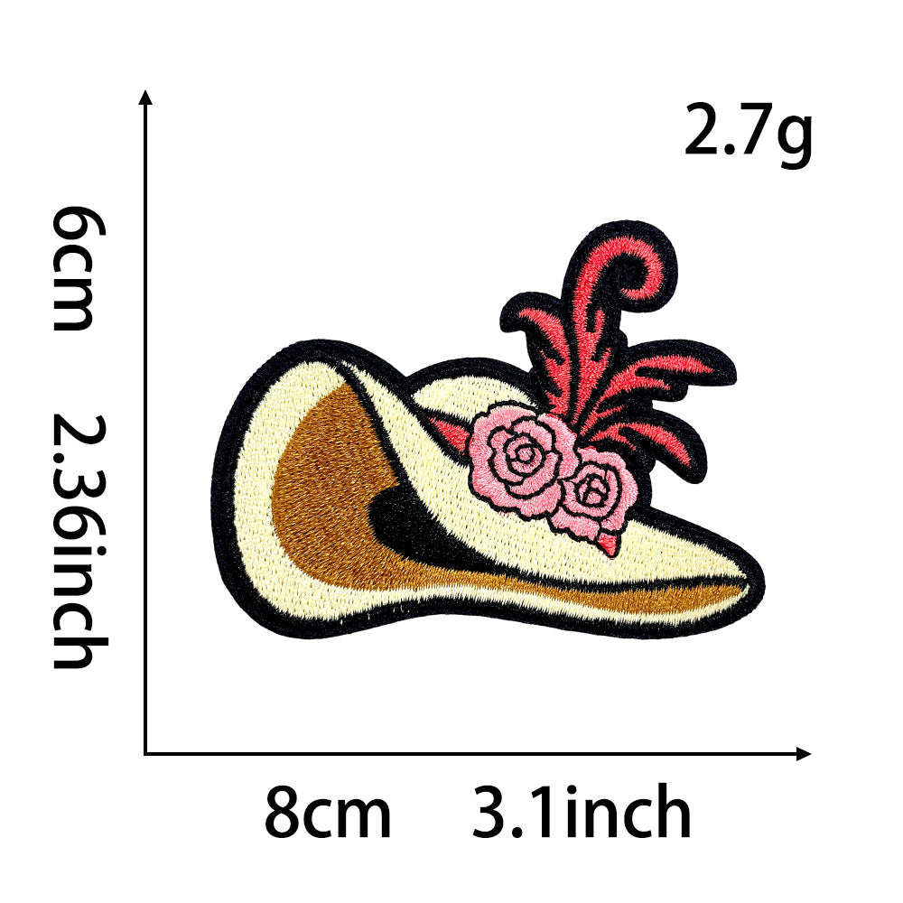Wholesale American Retro Iron On Embroidered Patch Kentucky Derby Horseshoe Design For et DIY Accessory