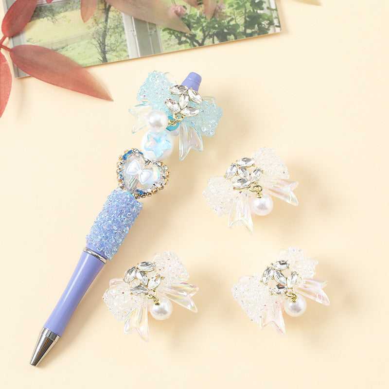 Wholesale 10pcs cute bow loose beads DIY beaded pen beads