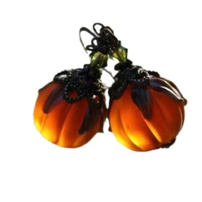 Wholesale Vintage  Pumpkin Pendant Teardrop Earrings