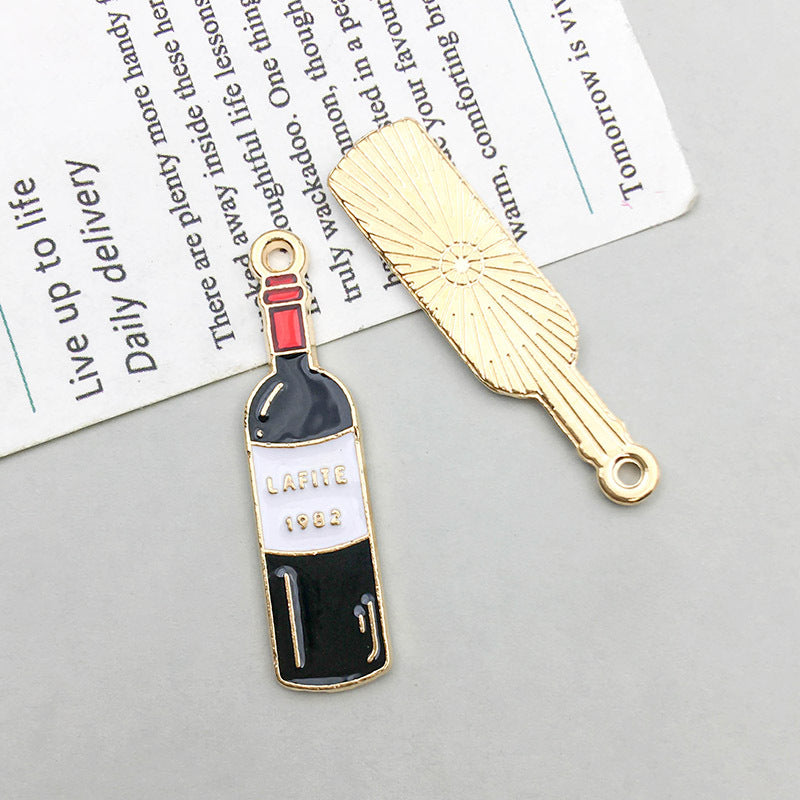 Wholesale 1 New Oil Dripping Alloy Colorful Simulation Apple Cherry DIY Pendant