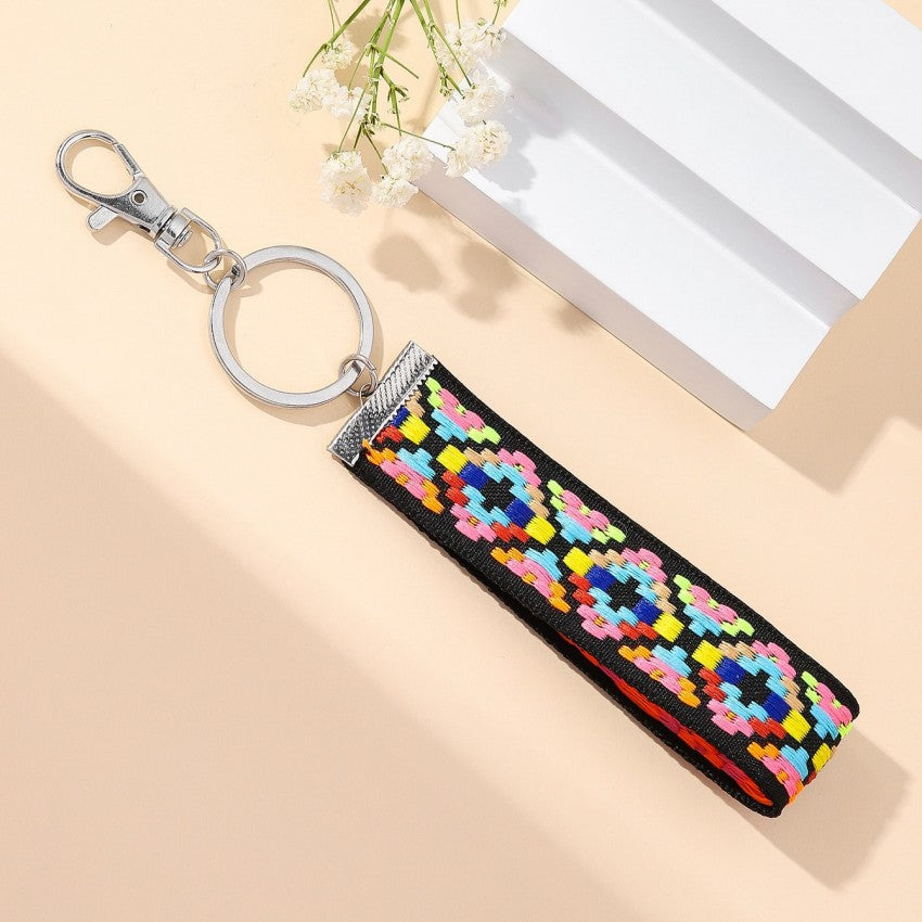 Wholesale Metal Ethnic Style Embroidery Keychain