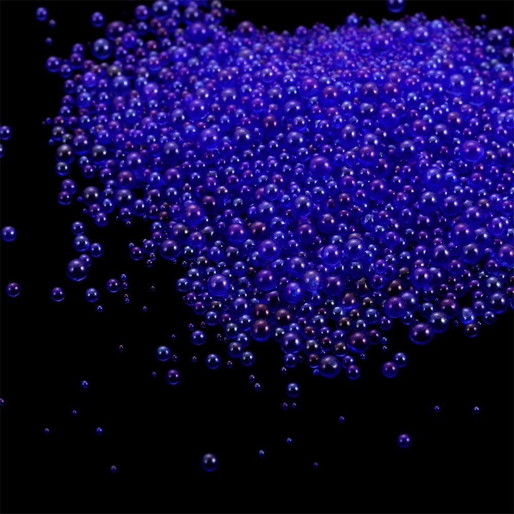 Wholesale 20g Non Porous Transparent Iridescent Glass Bubble DIY Beads